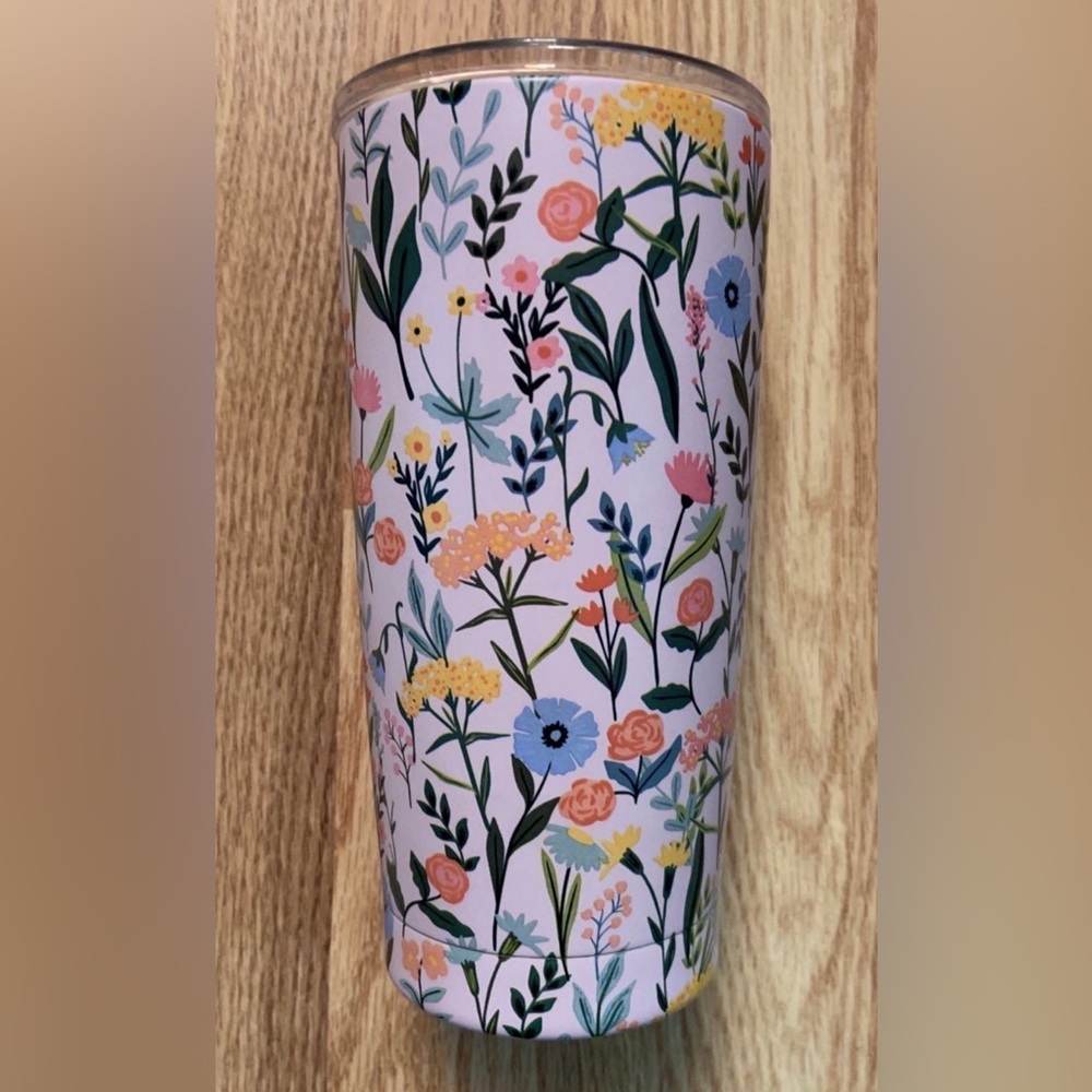 PINK FLORAL 17oz STAINLESS STEEL TUMBLER w/ VACUUM SEAL